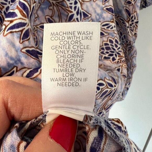 J Jill flower print linen blouse - Picture 6 of 7